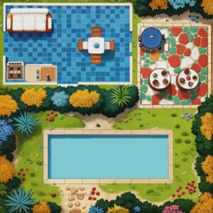 LA MAISON BLEUE 55x55 cm