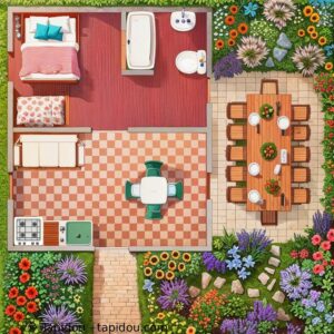 LA MAISON ROSE  55x55 cm