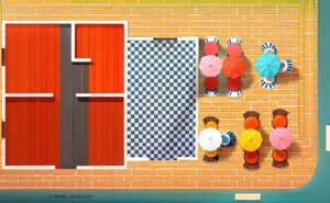 LA MAISON + CAFE non meublé - 55x89cm